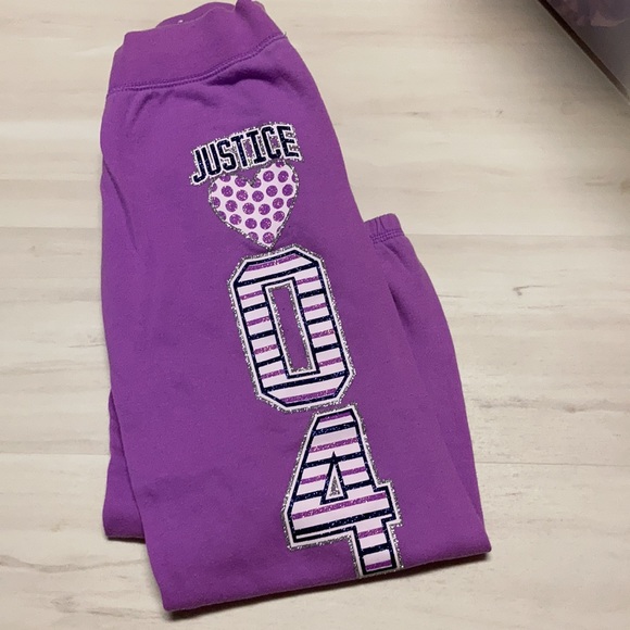 Justice Purple size 14 girls sweatpants - Picture 2 of 2